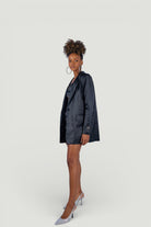 Holly Lolly-Fancy Vatkalı Uzun Kol Astarlı Saten Blazer Ceket – Si̇yah-Ceket-3-Milagron.com