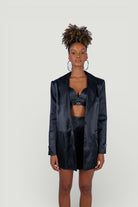 Holly Lolly-Fancy Vatkalı Uzun Kol Astarlı Saten Blazer Ceket – Si̇yah-Ceket-4-Milagron.com
