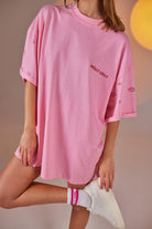 Göz Baskılı Oversize Eye Tshirt Bike Tayt Takım Pembe