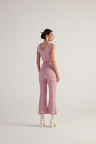 İspanyol Kesim Tüvit Tweed Pantolon Pembe