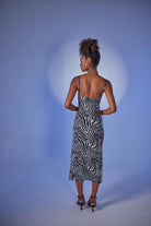 Holly Lolly-Lotus Elbise, Siyah Zebra Desenli-Elbise-4-Milagron.com