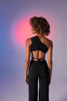 Omuz Detaylı Beatrice Crop Siyah