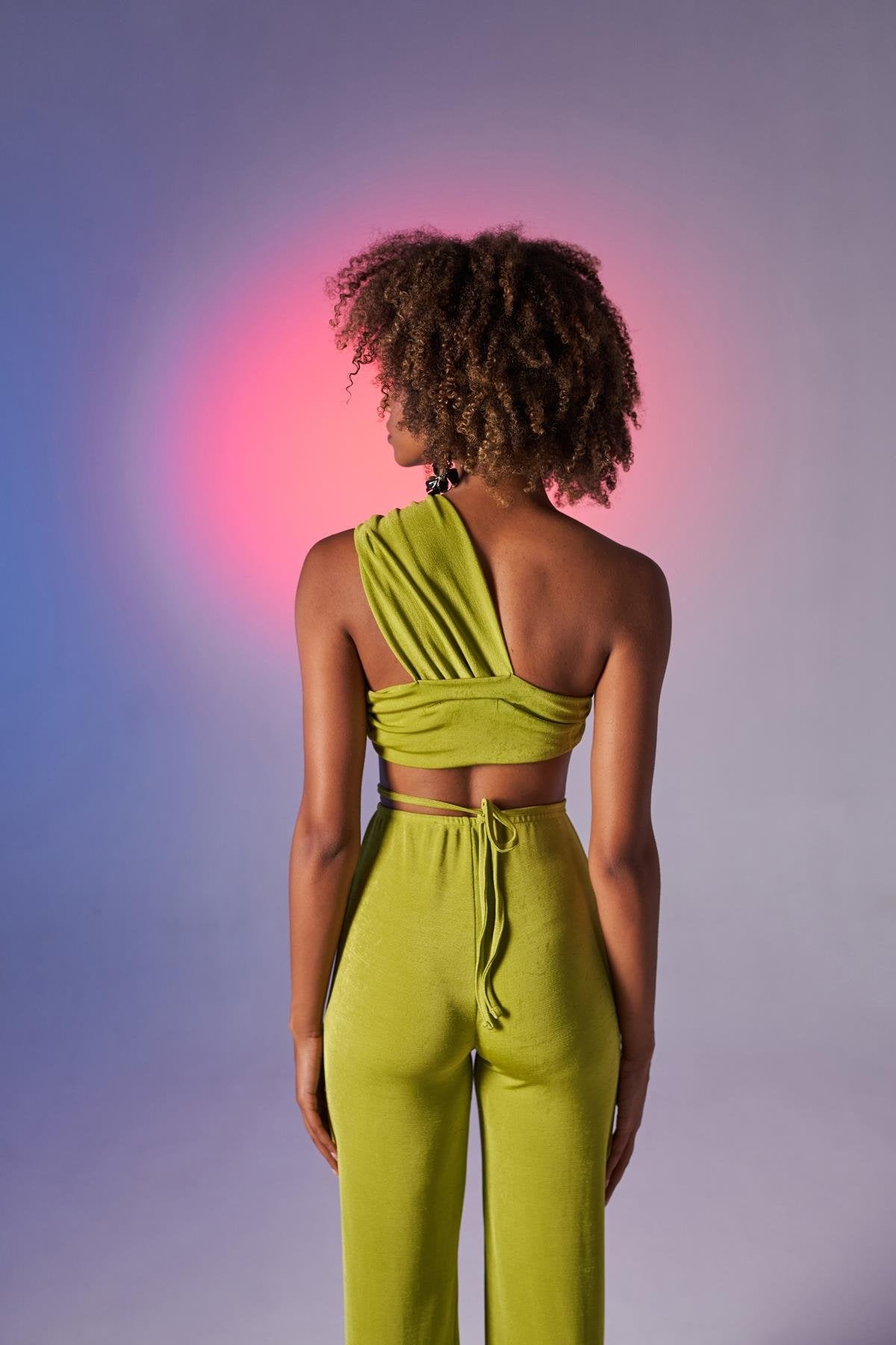 Omuz Detaylı Beatrice Crop Yeşil