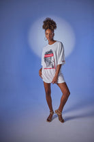 Oversize Baskılı Censored T-Shirt Beyaz