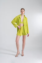 Oversize Düğme Kapamalı Comfy Oversize Gömlek Yeşil