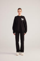 Oversize Kesin Unisex Ghosting Sweatshirt Siyah