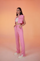 Paça Çıtçıtlı 3 İpli Jura Eşofman Altı Pembe