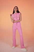 Paça Çıtçıtlı 3 İpli Jura Eşofman Altı Pembe