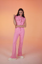 Paça Çıtçıtlı 3 İpli Jura Eşofman Altı Pembe