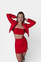 Holly Lolly-Vatkalı Atlas Kumaş Crop Model Panky Ceket Kırmızı-Ceket-2-Milagron.com