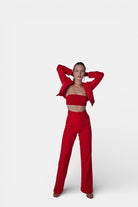 Holly Lolly-Vatkalı Atlas Kumaş Crop Model Panky Ceket Kırmızı-Ceket-3-Milagron.com