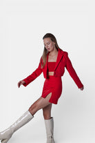 Holly Lolly-Vatkalı Atlas Kumaş Crop Model Panky Ceket Kırmızı-Ceket-4-Milagron.com