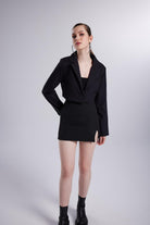 Holly Lolly-Vatkalı Atlas Kumaş Crop Model Panky Ceket Siyah-Ceket-4-Milagron.com