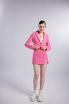 Yırtmaçlı Mini Panky Etek Pembe