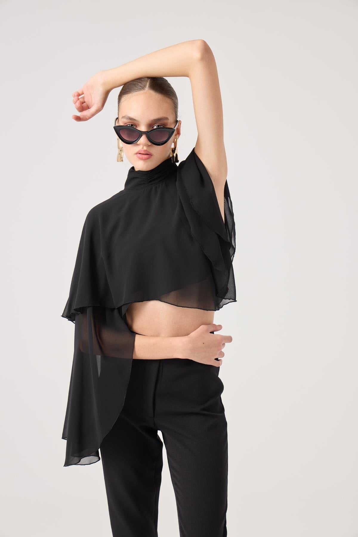 Pelerin Model Bena Bluz Siyah