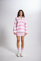 Şardonlu 3 İPlik Kumaş Logolu Fortune Sweatshirt Pembe
