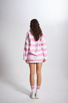 Şardonlu 3 İPlik Kumaş Logolu Fortune Sweatshirt Pembe