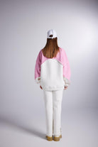 Şardonlu 3 İplik Kumaş Logolu Oversize Nola Sweatshirt Beyaz
