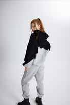 Şardonlu 3 İplik Kumaş Oversize Kapişonlu Revenge Sweatshirt Gri
