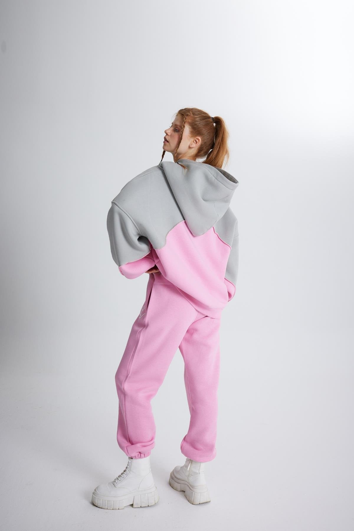 Şardonlu 3 İplik Kumaş Revenge Eşofman Altı Pembe