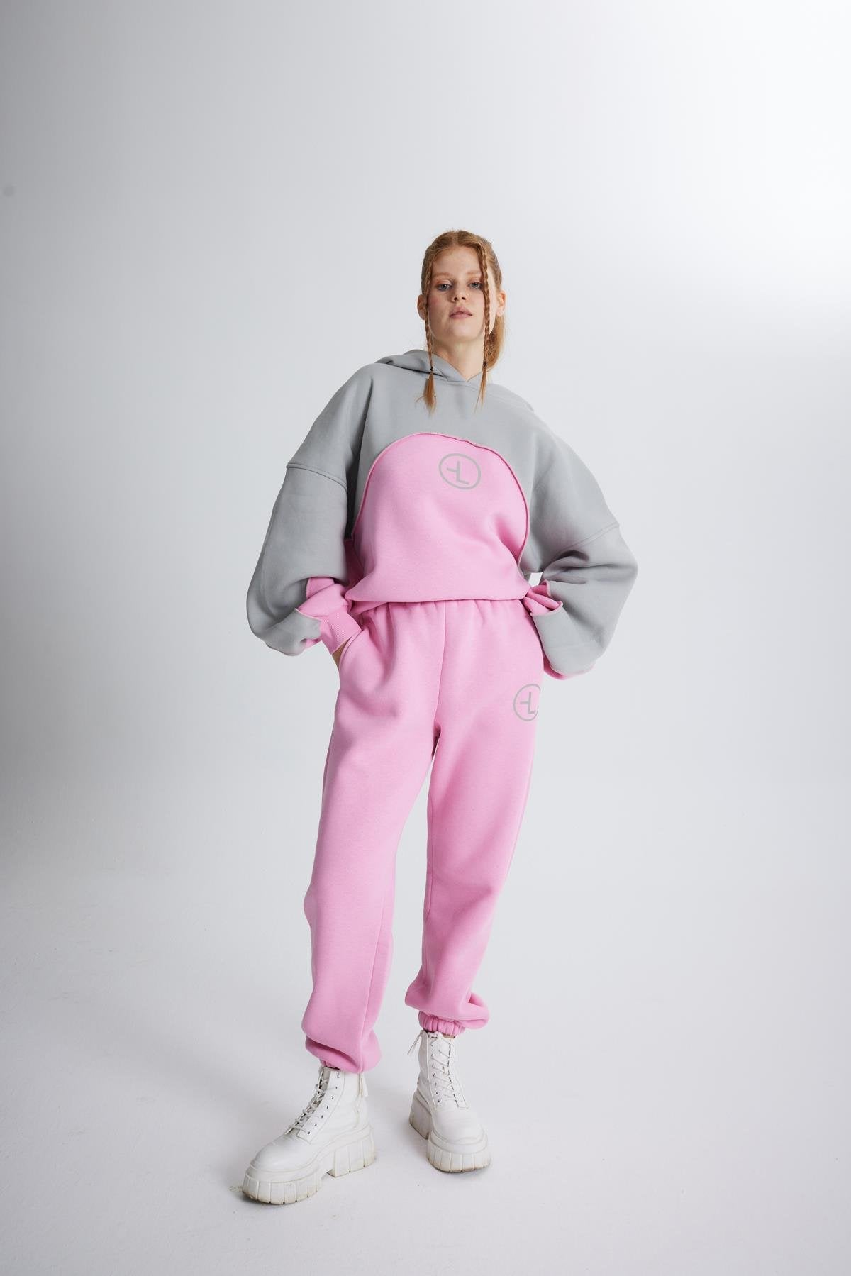 Şardonlu 3 İplik Kumaş Revenge Eşofman Altı Pembe