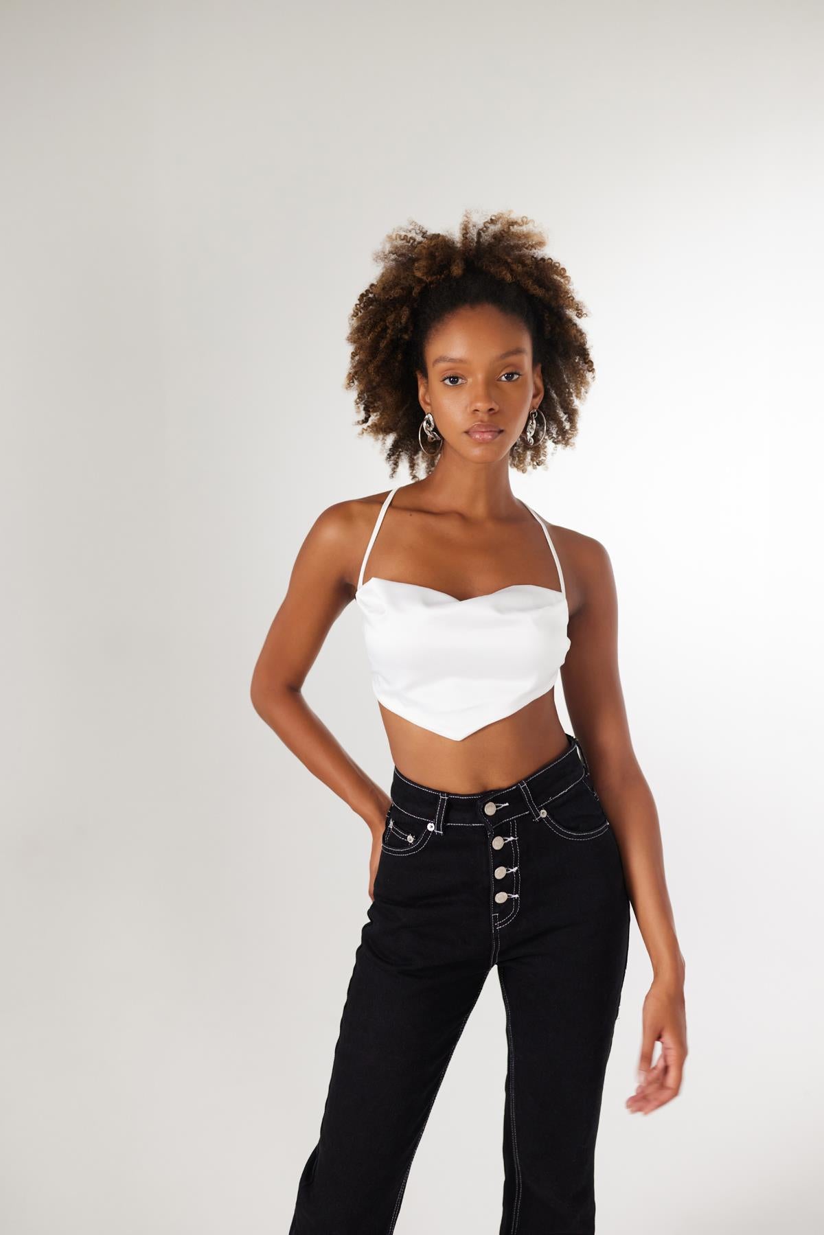 Holly Lolly-Shery Crop, Beyaz-Bluz-1-Milagron.com