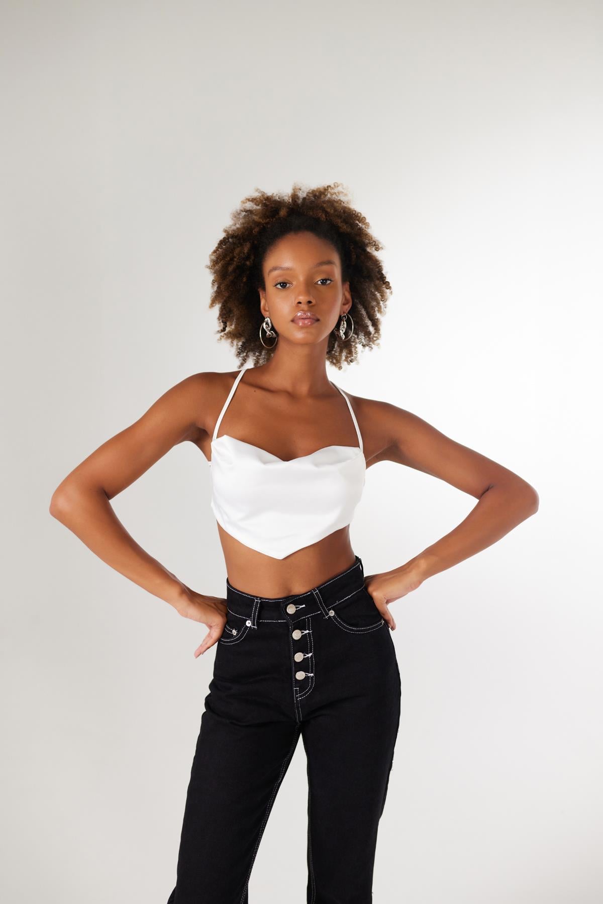 Holly Lolly-Shery Crop, Beyaz-Bluz-4-Milagron.com