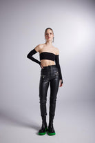 Holly Lolly-Vegan Deri Pantolon – Si̇yah-Pantolon-3-Milagron.com