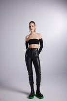 Holly Lolly-Vegan Deri Pantolon – Si̇yah-Pantolon-4-Milagron.com
