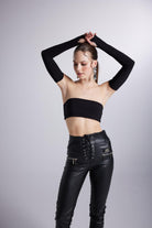 Holly Lolly-Vegan Deri Pantolon – Si̇yah-Pantolon-5-Milagron.com