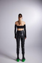 Holly Lolly-Vegan Deri Pantolon – Si̇yah-Pantolon-6-Milagron.com