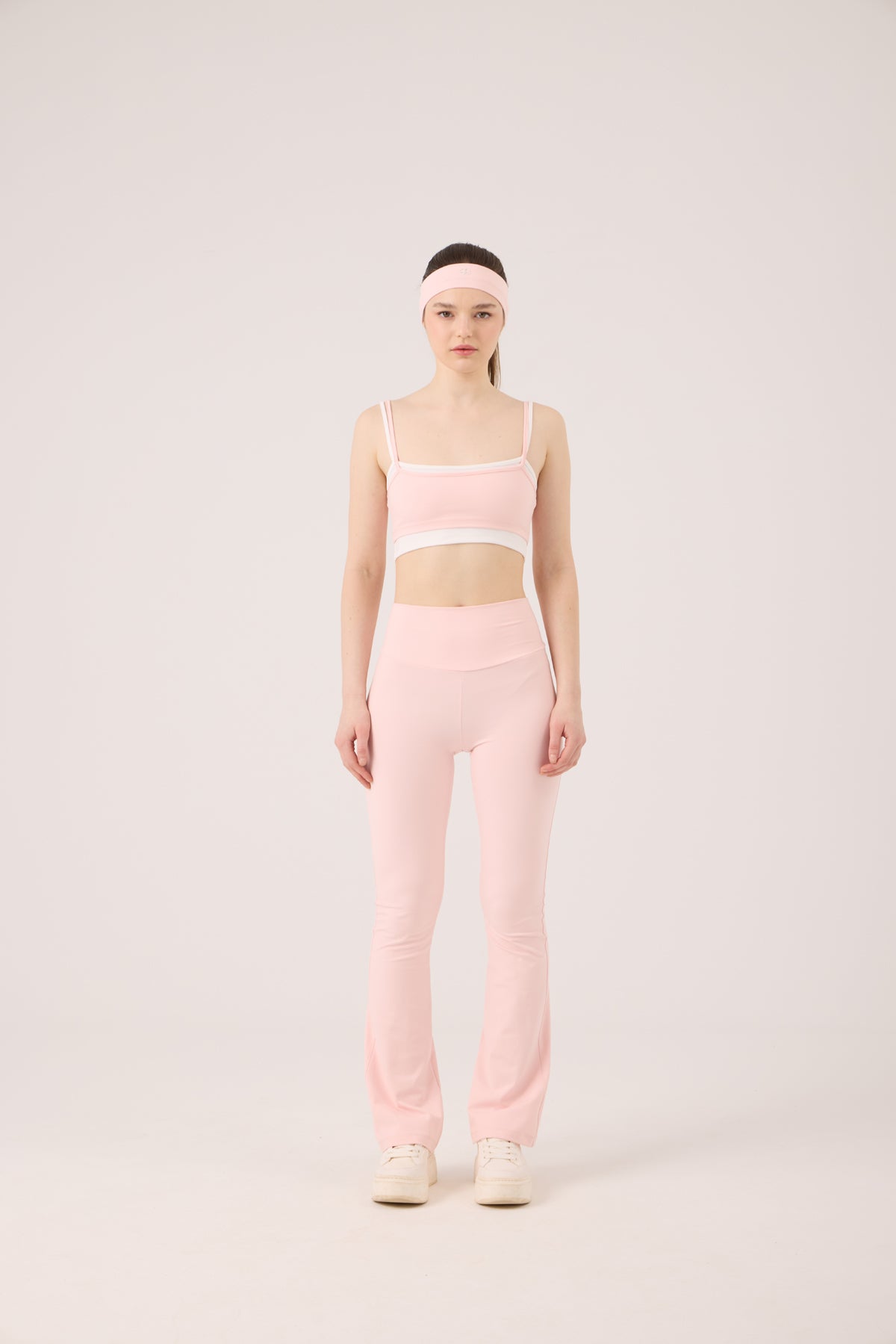 Yüksek Bel Flare Fabiola Tayt Pantolon Pembe