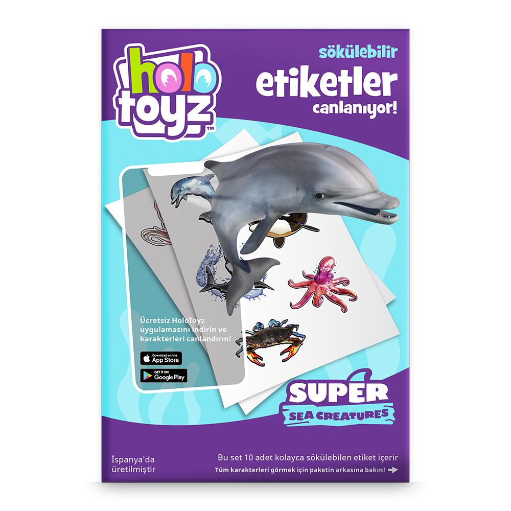 Holotoyz Sticker Super Sea Creatures Ar Uyumlu Etiket