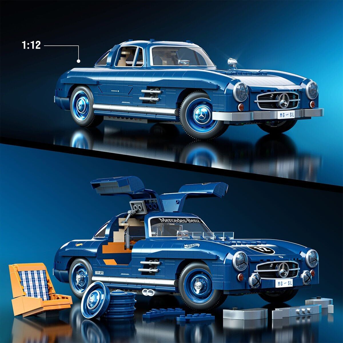 Hww25 Mattel Brick Shop Hot Wheels Premium Serisi - Mercedes-Benz 300Sl