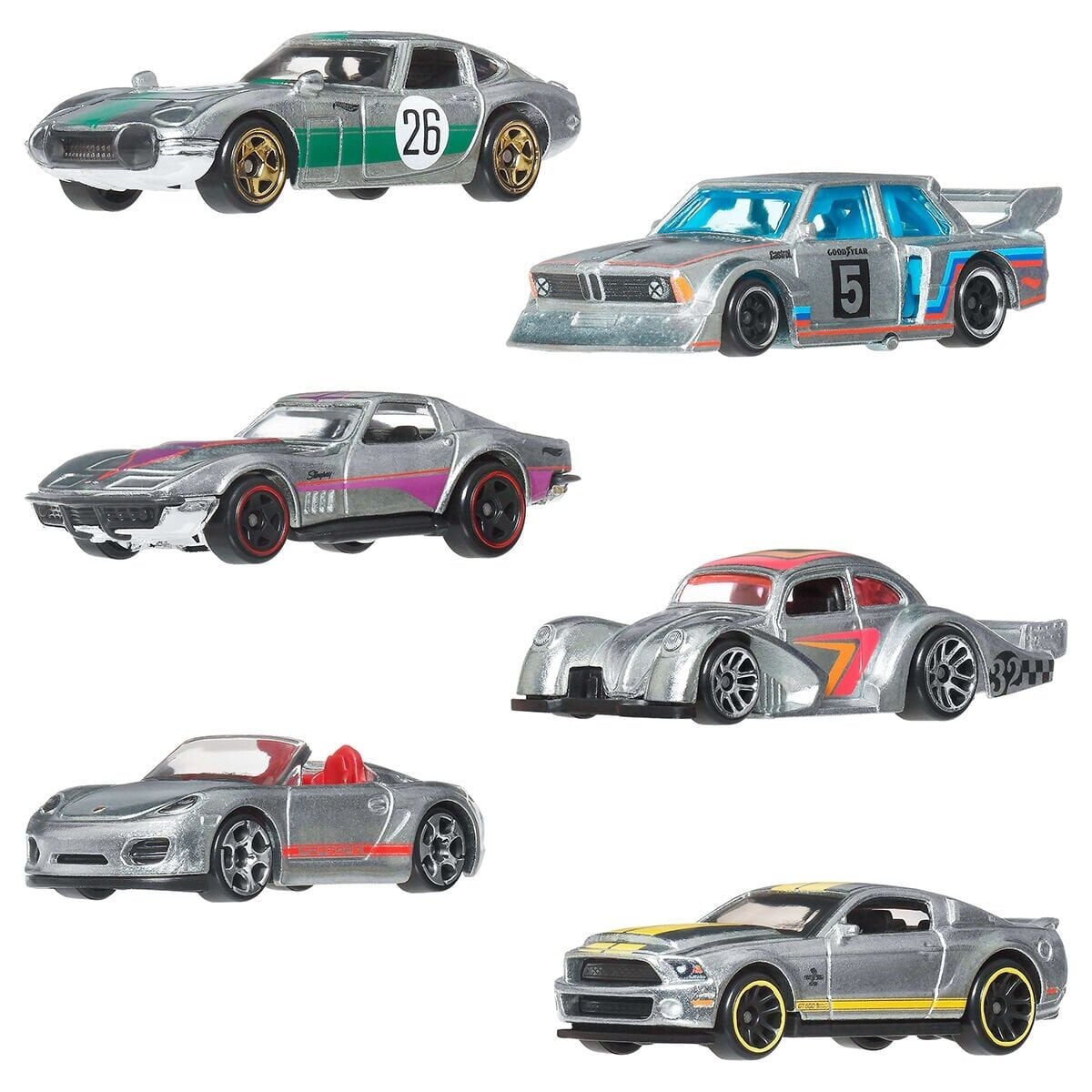 Jlb26 Hot Wheels Zamac Temalı 6Lı Araç Paketi 1:64