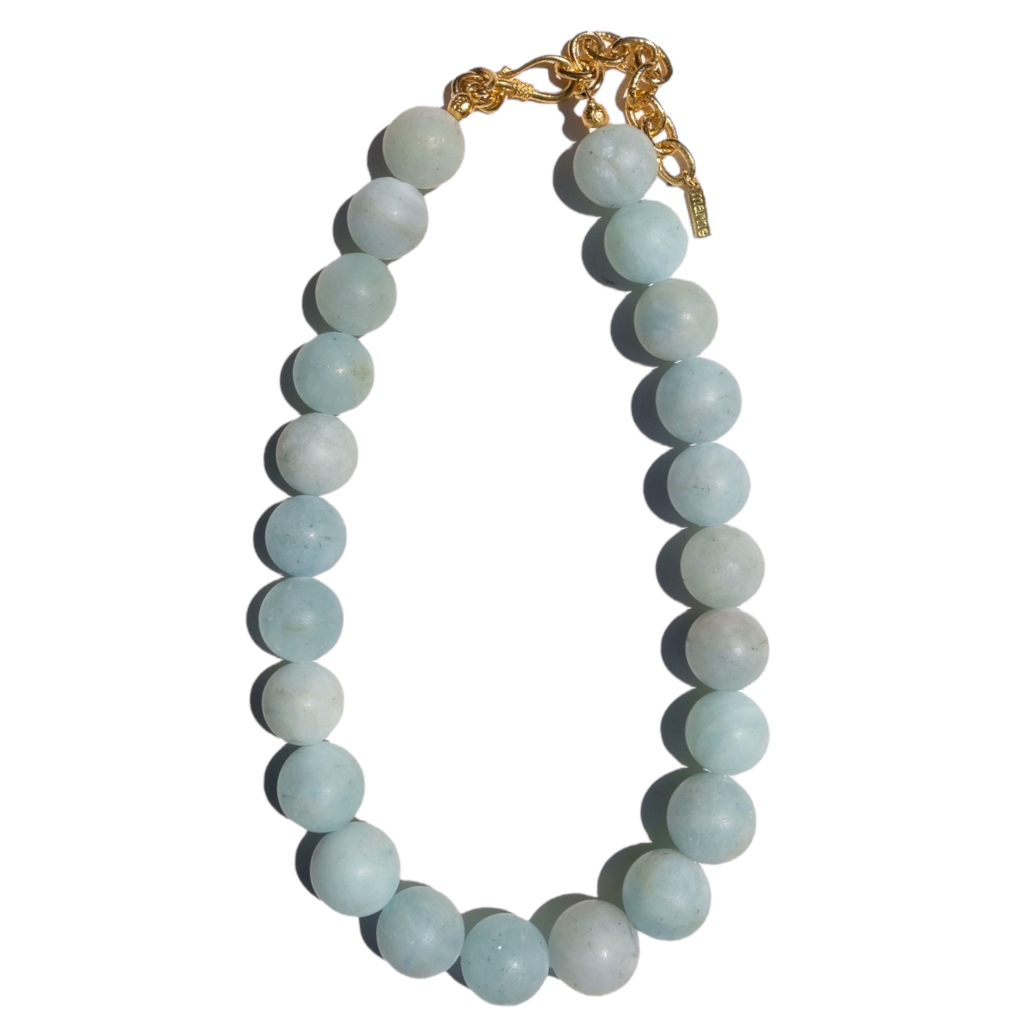 House Of Marne-Matte Aquamarine Choker-Kolye-1-Milagron.com