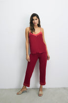 House Of Silk-Aria Extra Yumuşak Viskon Pijama Takımı Kırmızı-Pijama Takımı-1-Milagron.com