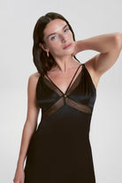 House Of Silk-Evelyn İpek Tül Detaylı Yırtmaçlı Elbise-Elbise-1-Milagron.com