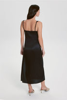 House Of Silk-Evelyn İpek Tül Detaylı Yırtmaçlı Elbise-Elbise-4-Milagron.com