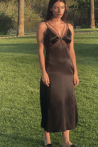 House Of Silk-Evelyn İpek Tül Detaylı Yırtmaçlı Elbise-Elbise-6-Milagron.com