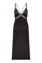 House Of Silk-Evelyn İpek Tül Detaylı Yırtmaçlı Elbise-Elbise-9-Milagron.com