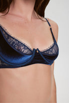 House Of Silk-Idylle Kadife Sütyen Gece Mavisi-Sütyen-2-Milagron.com