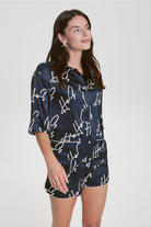 House Of Silk-İpek Rochelle Şort Pijama Takımı Antrasit-Pijama Takımı-2-Milagron.com