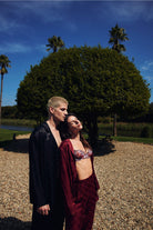 House Of Silk-Jane Viskon Jakarlı Pijama Takımı Bordo-Pijama Takımı-2-Milagron.com