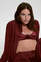 House Of Silk-Jane Viskon Jakarlı Pijama Takımı Bordo-Pijama Takımı-4-Milagron.com
