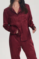 House Of Silk-Jane Viskon Jakarlı Pijama Takımı Bordo-Pijama Takımı-7-Milagron.com