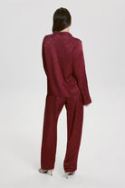 House Of Silk-Jane Viskon Jakarlı Pijama Takımı Bordo-Pijama Takımı-8-Milagron.com