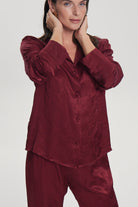 House Of Silk-Jane Viskon Jakarlı Pijama Takımı Bordo-Pijama Takımı-9-Milagron.com