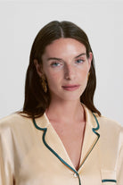 House Of Silk-Kişiselleştirilebilir İpek Şort Pijama Takımı Vanilya-Pijama Takımı-1-Milagron.com