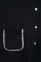 House Of Silk-Talia Viskon Dikiş Detaylı Şort Takım Siyah-Pijama Takımı-3-Milagron.com